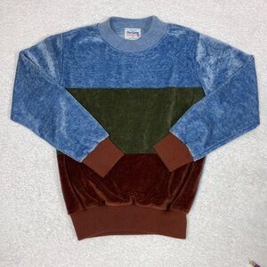 Vintage Healthtex Our Gang velour colorblock long sleeve crewneck pullover 8